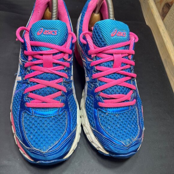 Asics Gel Flux 2 Womens Size 8 Blue & Pink Running Shoes T568N - Picture 3 of 12